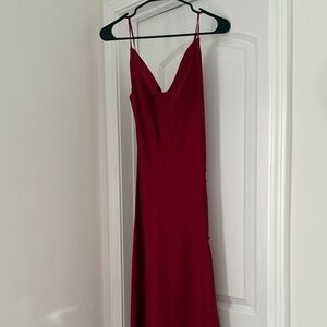 Fashion Nova Burgundy Backless Dress